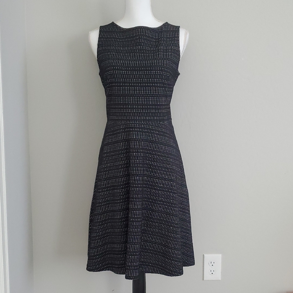 Banana Republic Gray Ribbed Midi Dress Crew Neck Sleeveless